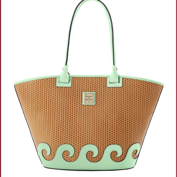 Dooney & Bourke Handbags - Dooney & B Leather Beacon Woven Atlantic tote MINT